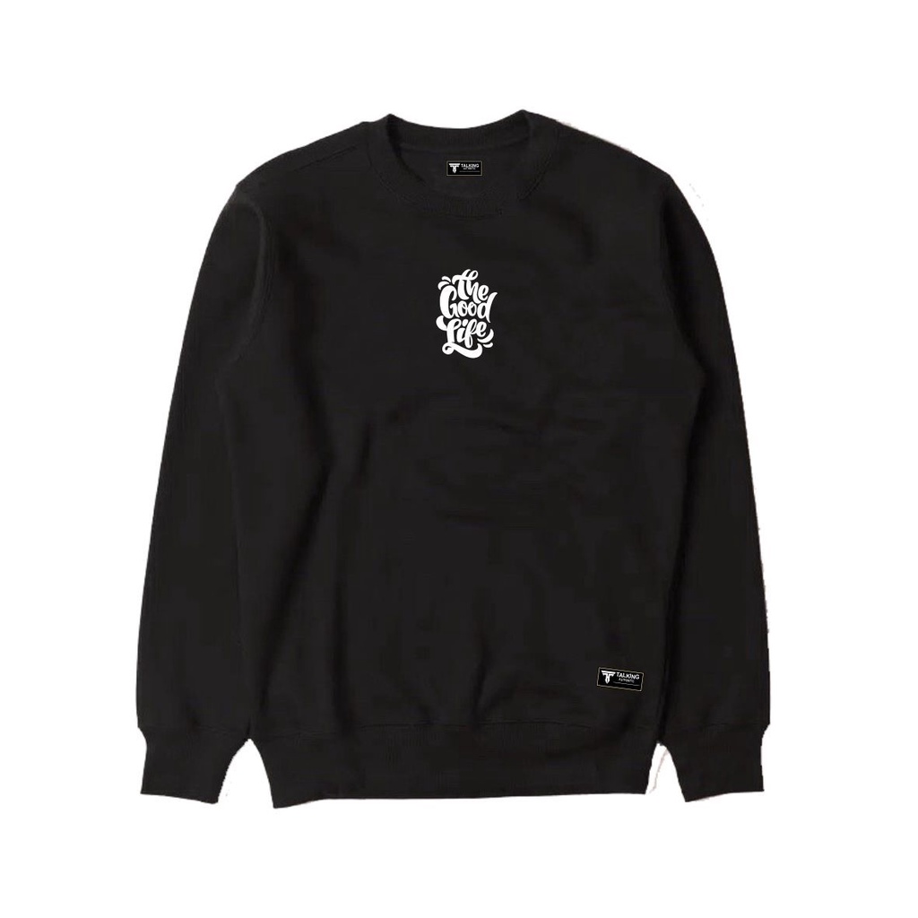 TALKING Authentic Sweater Crewneck Oversize Hitam THE GOOD LIFE