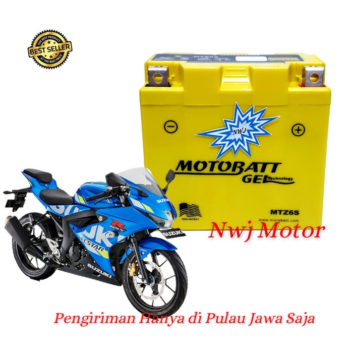 Aki Motor Suzuki GSX-R150, GSX-S150 Motobatt MTZ6S