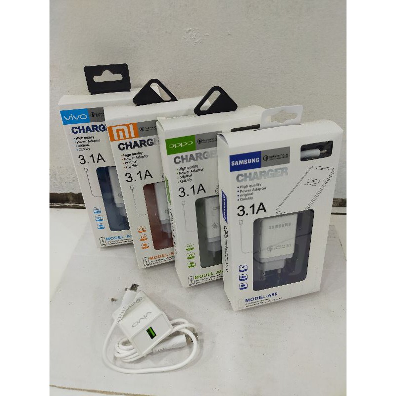 Charger Tc casan ces cas Oppo Vivo Xiaomi Samsung branded high quality (3.1A Branded)