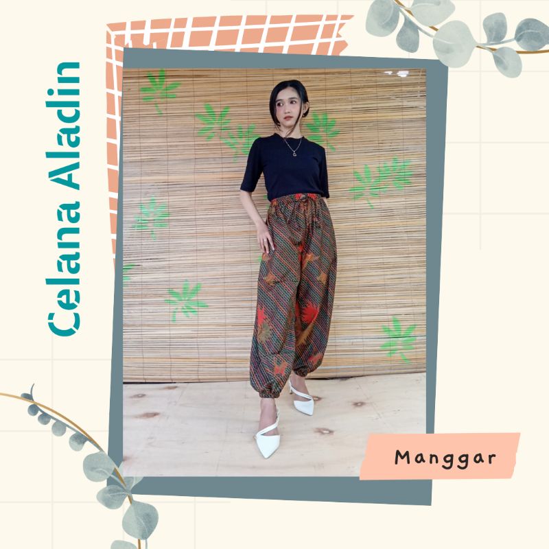 CELANA JOGER ALADIN BATIK HITAM PRIA WANITA