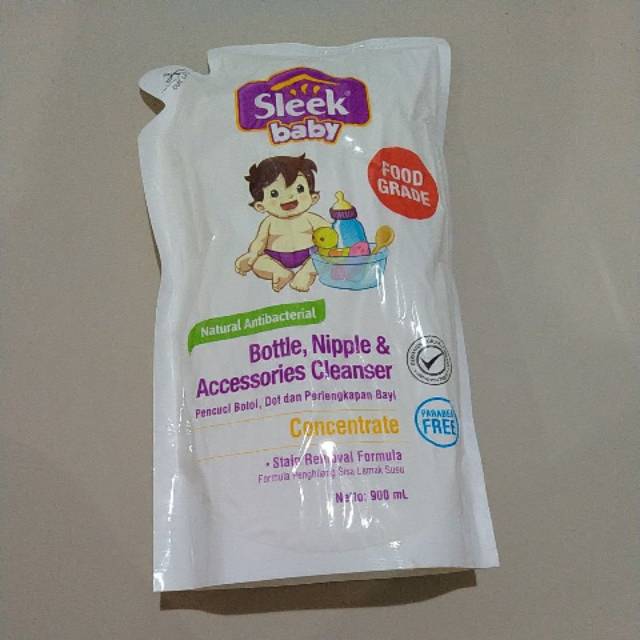 Sleek Baby Concentrate 900 mL refill sabun cuci piring botol dot aksesoris bayi