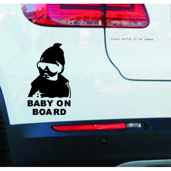 Tempelan Stiker Mobil Cool Baby on Board Reflector Kualitas Import