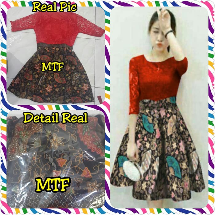 Dress Combi Batik Kipas Violin