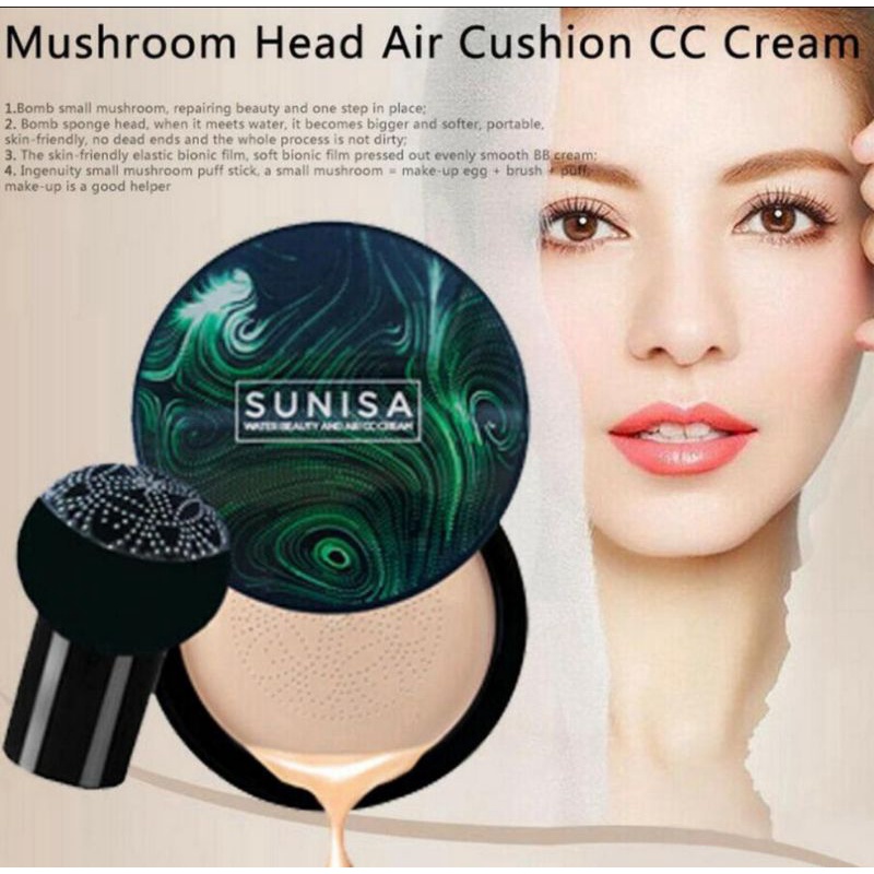 SUNISA MUSHROOM HEAD BB CHUSHION VIRAL WATERPROOF ORIGINAL 100%