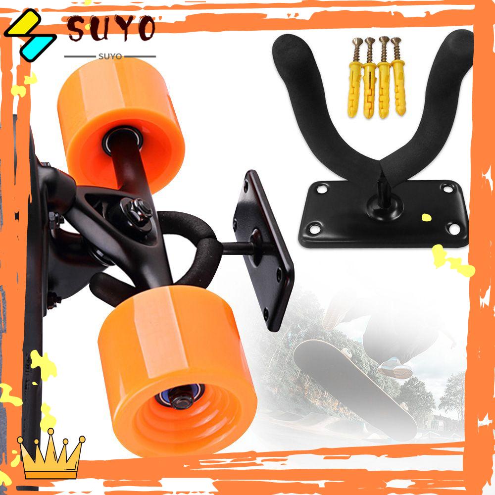 Suyo Holder Skateboard Model Tempel Dinding Warna Hitam