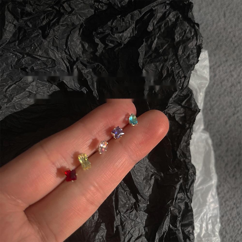 Set Anting Zirkon Warna-Warni Untuk Aksesoris