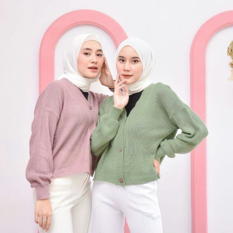 SHIREN CARDY RAJUT STARDA LENGAN BALON KARDIGAN KANCING-6