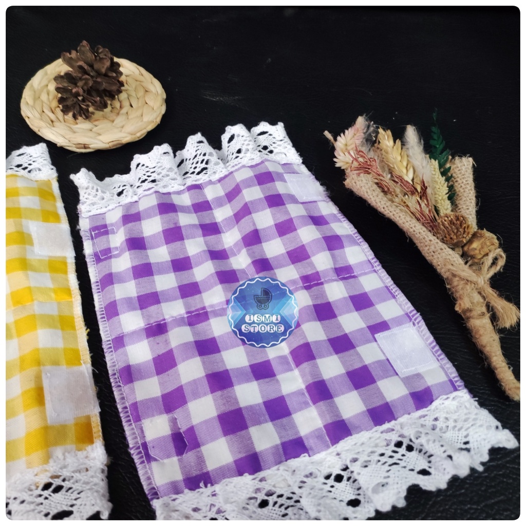 SARUNG GAGANG Pintu Kulkas / Cover Pegangan Pintu Kulkas Harga untuk 1 pc Motif Estetik Kotak Gingham Ala Korea