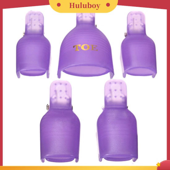 Huluboy Huluboy♡ 5pcs Klip Cap Soak Off Untuk Menghapus Kutek UV Gel