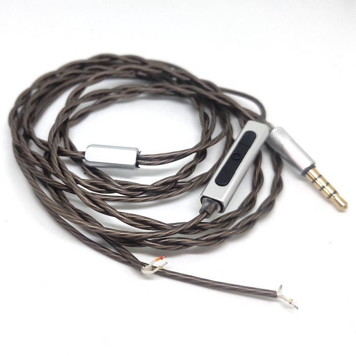 High End Hand Braid Silver Plated Cable Replacement With Mic Vol Ctr