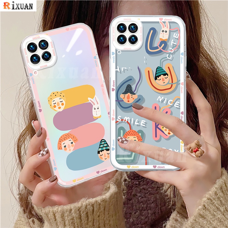 Soft Case TPU Transparan Motif Kartun Untuk Huawei Nova 7i 7SE Nova 5T Nova 3i Y7A Y7 Pro Y9S Y9 Prime 2019 P20 Lite P30 P40