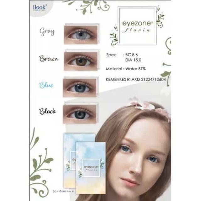 Softlens Eyezone Florin - Soflens minus normal diameter besar 15