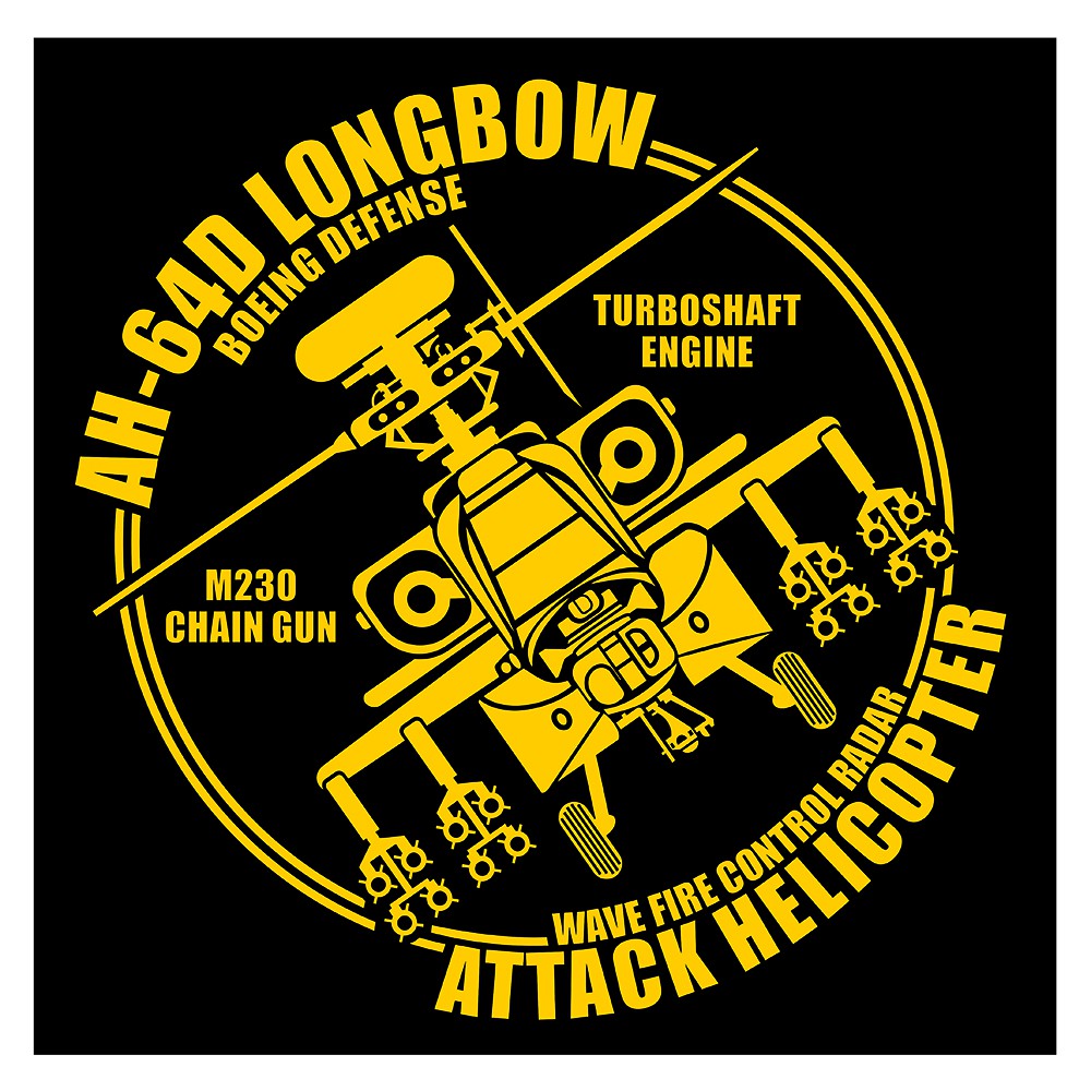 

AH-64D Longbow Helicopter Double Lines Cutting Sticker