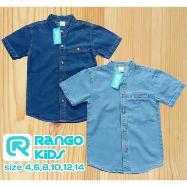 Kemeja Anak Jeans koko 4-14 Tahun