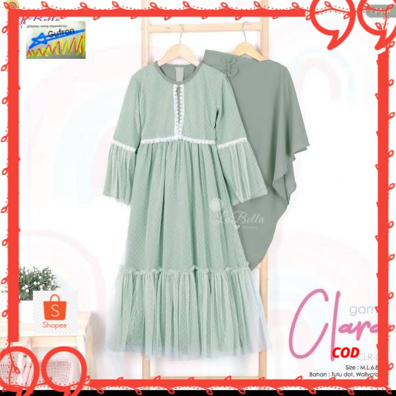 GAMIS ANAK TANGGUNG PEREMPUAN USIA 7 8 9 10 11 12 13 14 15 TAHUN CLARA SYARI KIDS LENGKAP SAMA KERUD