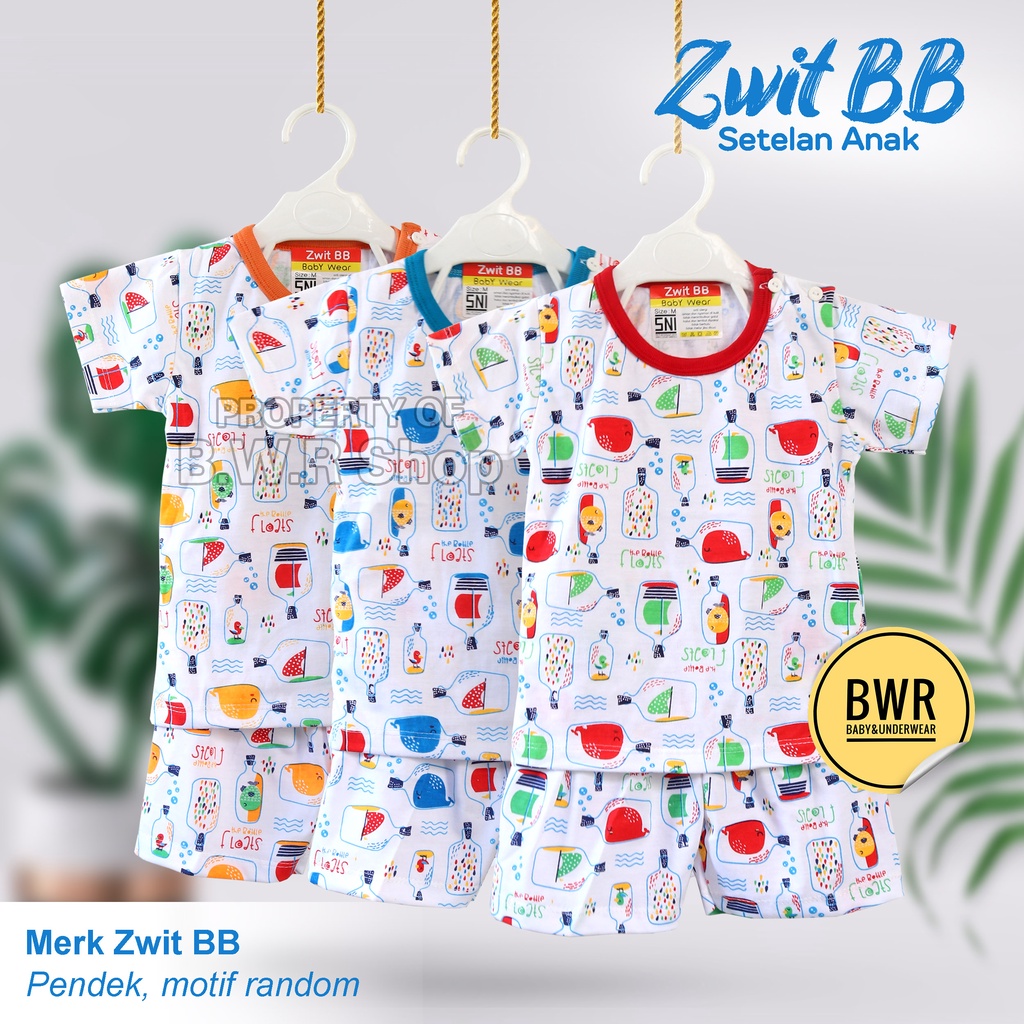 Setelan Zwit BB KAOS PENDEK MOTIF Random / Setelan Anak Bayi Unisex Kaos Celana Pendek | Bwr | MOTIF