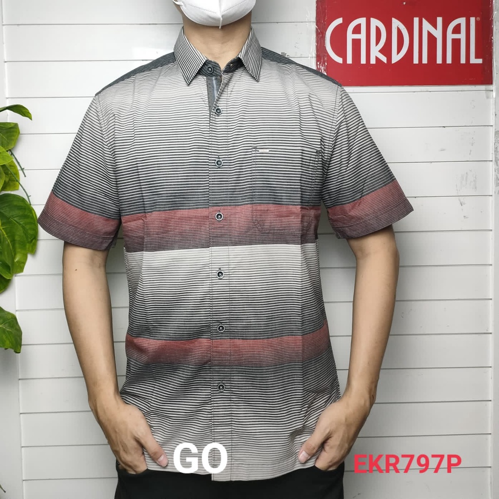 gof CRQ CARDINAL KEMEJA CASUAL Hem Pria Baju Cowok Pakaian Pria Pendek