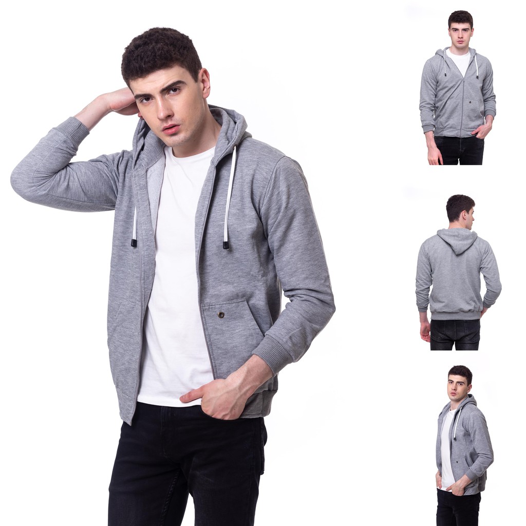 HEYLOOK Project - Jaket Pria Jaket BASIC Hodie Jaket Polos Fleece Jaket Distro Pria Terbaru - [Bisa Cod]