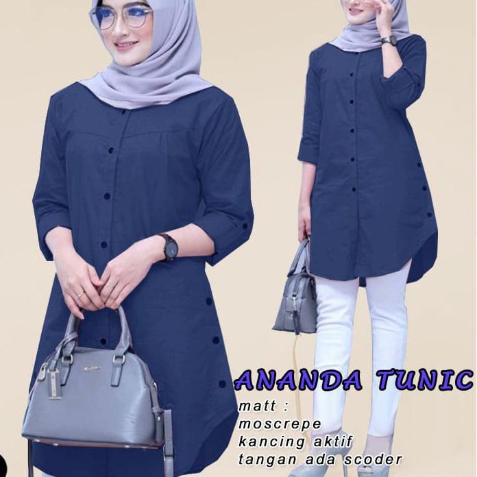 ✧ BMF - TUNIK ANANDA JUMBO XL, XXL, 3XL/ TUNIK WANITA/ PAKAIAN WANITA / BAJU MUSLIM/ ATASAN MUSLIM ➵