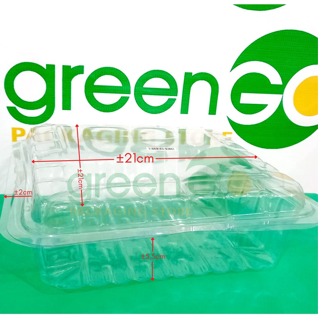 MIKA KUE 1 BOLU KOTAK 25CM BESAR POLOS MIKA PLASTIK CAKE PERSEGI BENING TRANSPARAN MIKA BOLU JADUL M