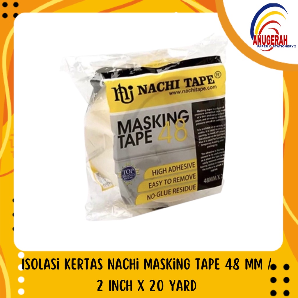 

Isolasi Kertas Nachi Masking Tape 48 mm / 2 Inch x 20 Yard (PCS)
