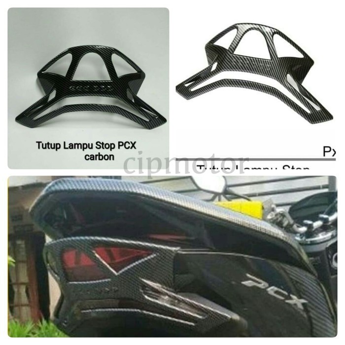 Cover Stop Pcx New Carbon NEMO Cover Tutup Lampu Stop Aksesoris Variasi Honda Pcx 2018 Lokal