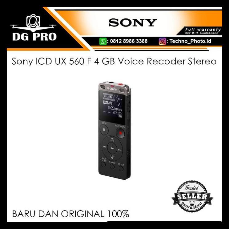 Promo Sony Icd-Ux560F 4Gb Voice Recorder Stereo - Perekam Suara Ux560 F