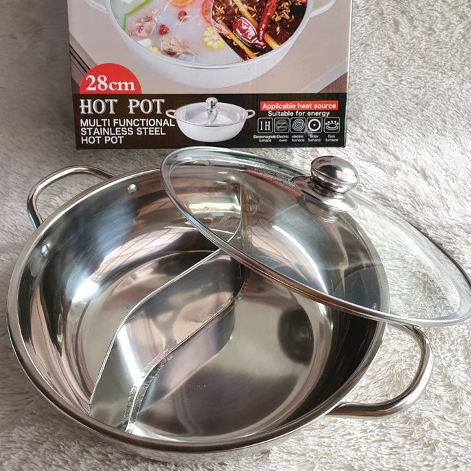 Panci Shabu Tutup Kaca 28cm