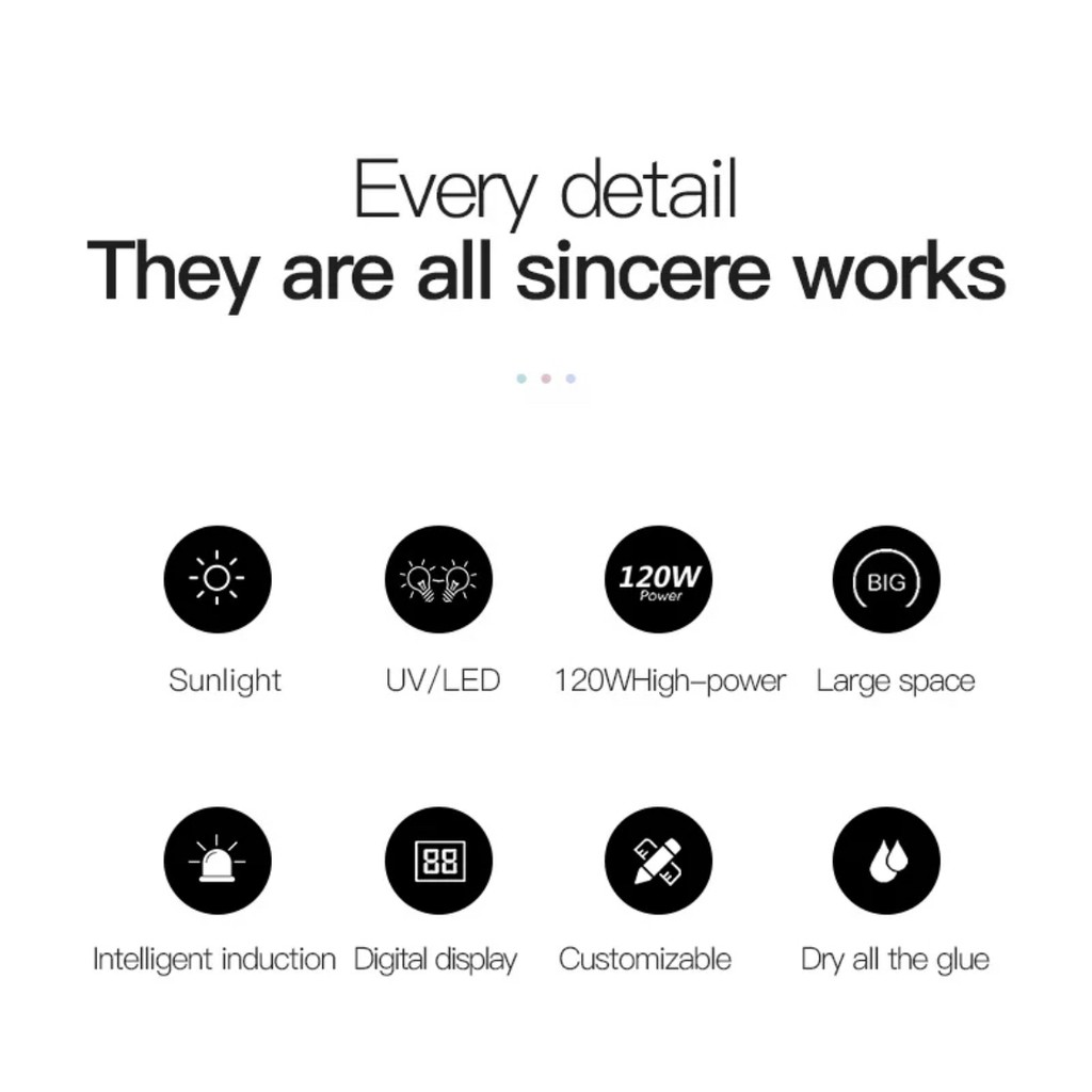 NAIL LAMPU UV LED 120w PENGERING KUTEK GEL UV SMART SENSOR