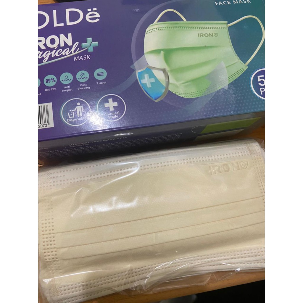 BOLDe IRON PLUS  MASKER MEDIS KEMENKES RI 3ply 50/boX