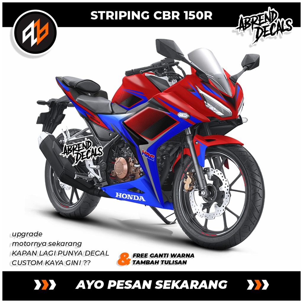 STRIPING CBR 150 R DESAIN CUSTOM / STICKER CBR 150 R / ACCESORIES STICKER BODY MOTOR
