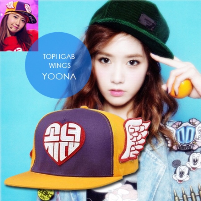 TOPI SNSD IGAB  / Topi Sayap Korea / Snapback Wing Hat Girls Generation Yuri Yoona Star-Sunny