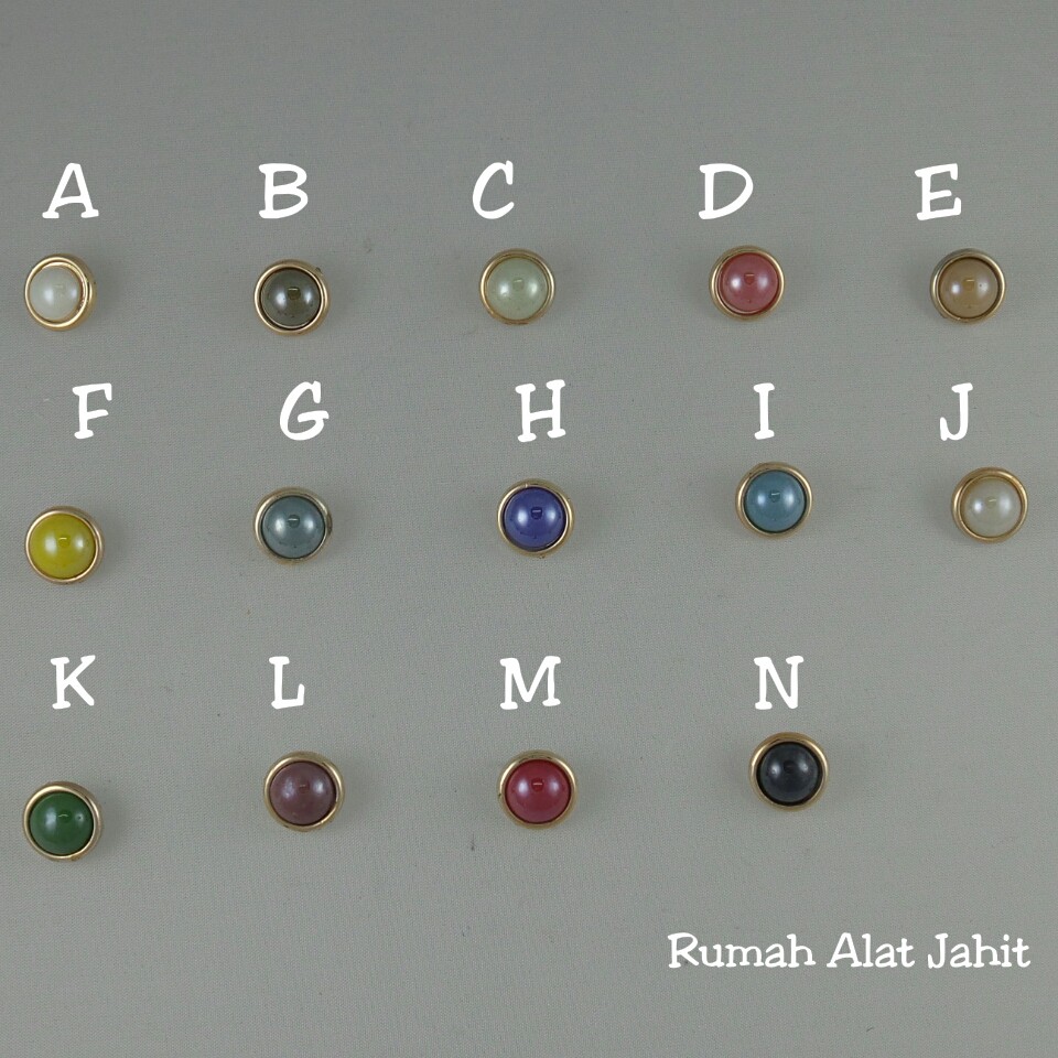 Kancing Akrilik Bulat Cembung 12mm