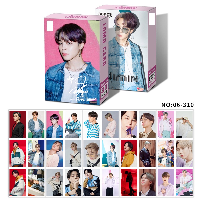 30pcs / set Kartu Foto LOMO Kpop BTS JK V JIN JIMIN RM JHOPE Untuk Koleksi