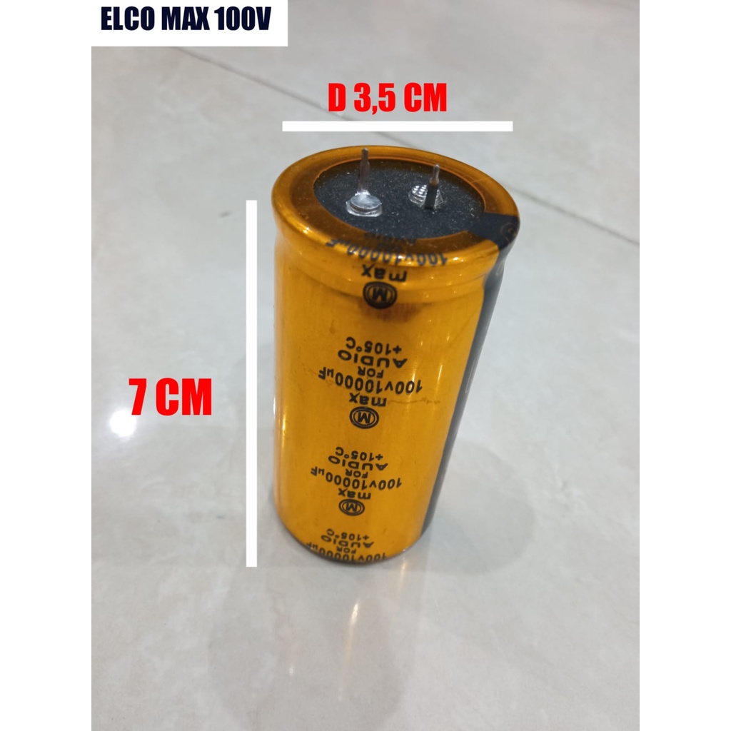 ELCO MAX 10000 MIKRO 100 VOLT 10000UF 100V 100VOLT MURNI MURNI ASLI