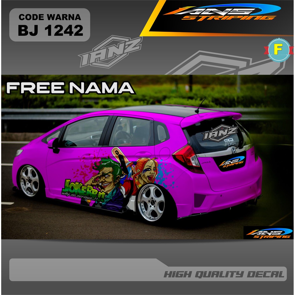 VARIASI DECAL STIKER MOBIL HONDA JAZZ / STICKER DECAL AGYA AYLA BRIO TERBARU / STIKER NEW DESAIN TERMURAH