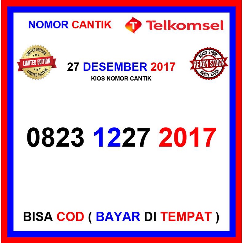 Nomor cantik Telkomsel Tanggal bulan tahun 27 Desember 2017 - Telkomsel 2017 - tahun lahir 2017 - no