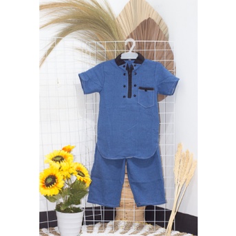 Koko Bandung Koko Anak Terbaru Koko Anak Kerah Koko 1-8 th Biru Levis