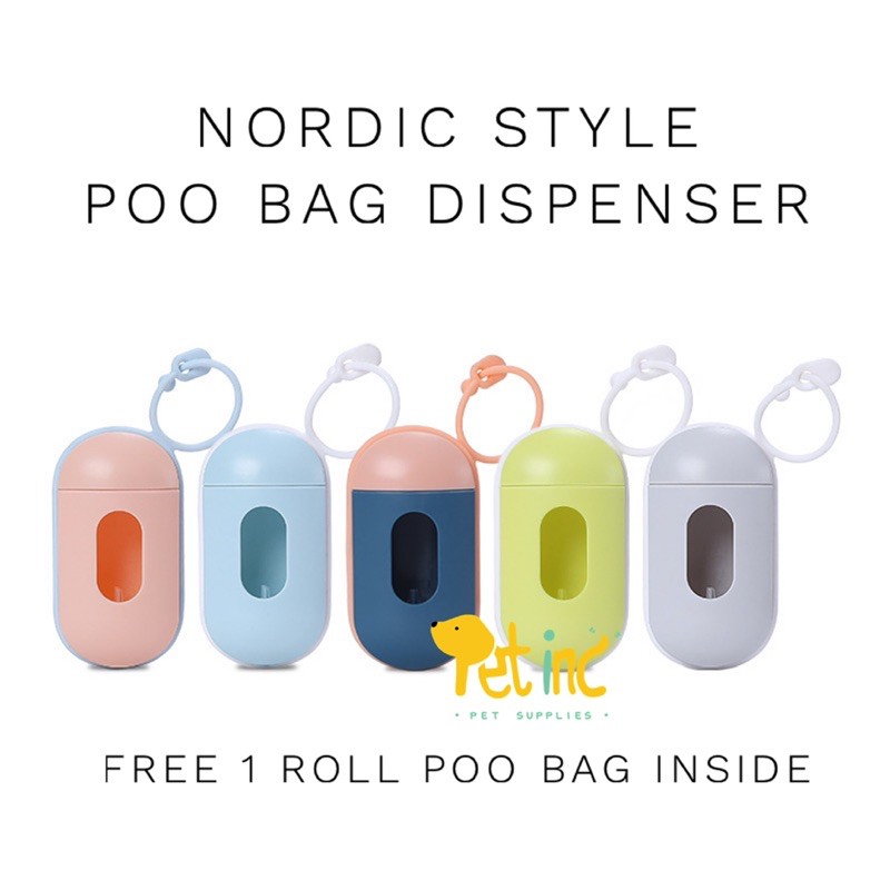 Nordic style poo bag dispenser free 1 roll poo bag