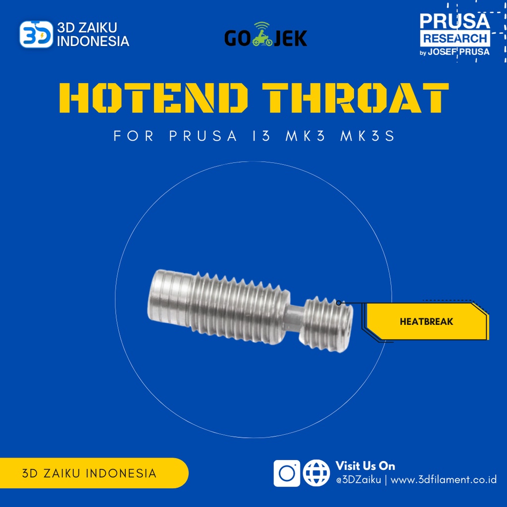 Original Prusa i3 MK3 MK3S Hotend Throat Heatbreak