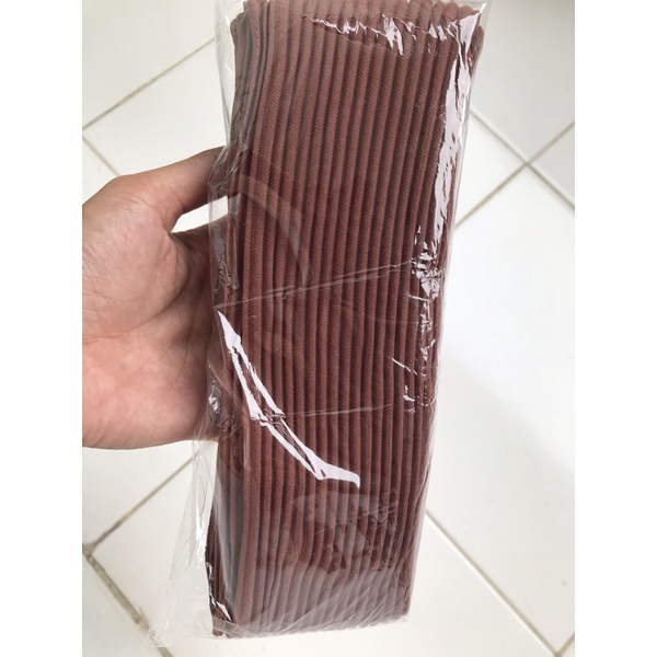 Hijab Pasmina plisket premium / Pasmina Plisket lidi / Pasmina pleated shawl / Pashmina plisket Tanpa Garis Tengah-Hazel prem (180x75)