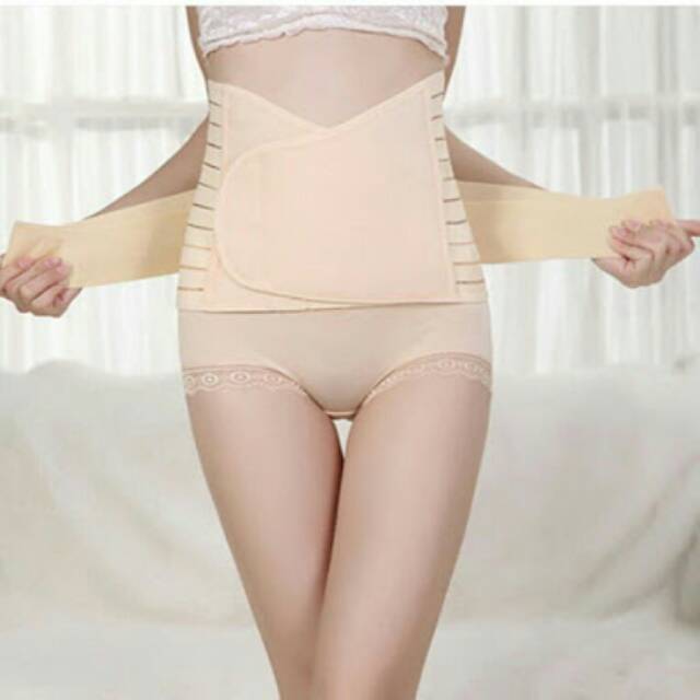 KORSET STAGEN BELT DOUBLE PEREKAT - CORSET PELANGSING PERUT MATERNITY MELAHIRKAN