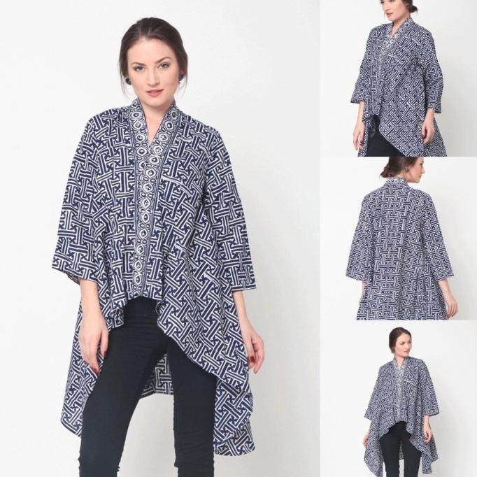 Baju Blouse Atasan Batik Wanita Modern Nona Rara, Elena Blouse T0239