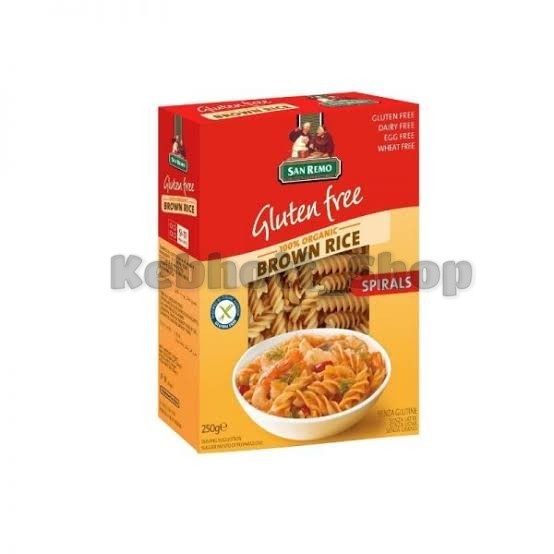 

San Remo Pasta Spiral Organic Brown Rice Gluten Free Sanremo Macaroni