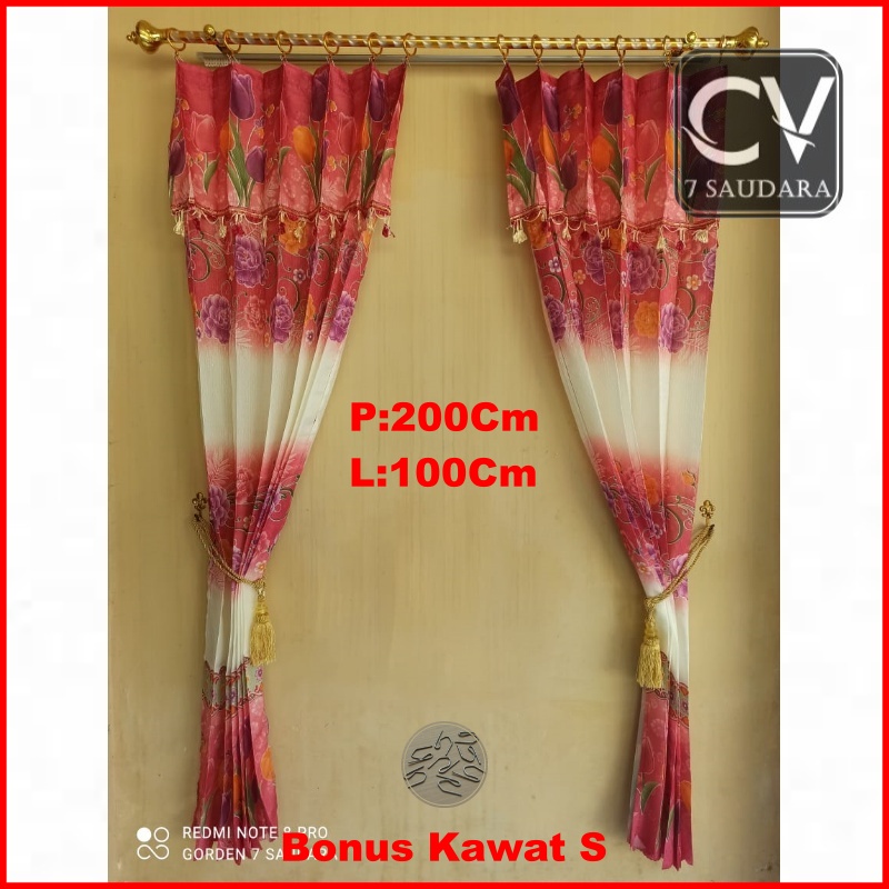Gorden Pintu Kamar Tidur Motif Mewah Korden Poni Gordyn Murah Hordeng Jendela Tirai Cendela Minimali