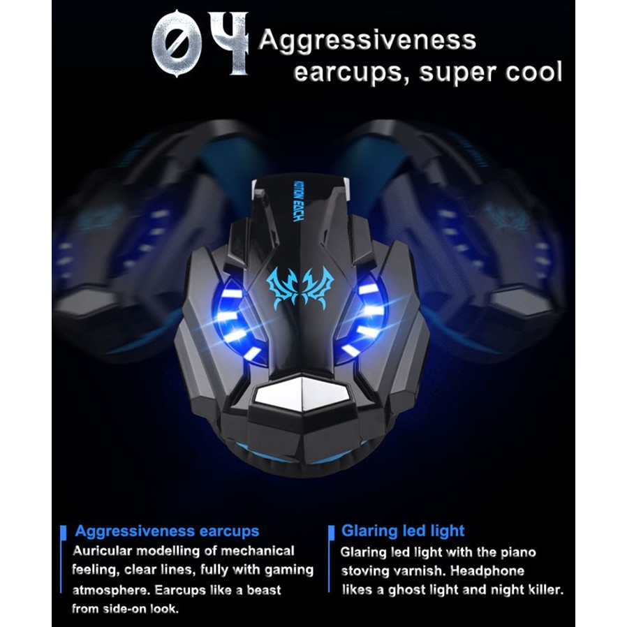 Headphone Headset Gaming LED YVSK Henset Hedphone Game Earphone Geming Gamers PC Laptop Murah Smartphone Henset HP Spiker Hedset