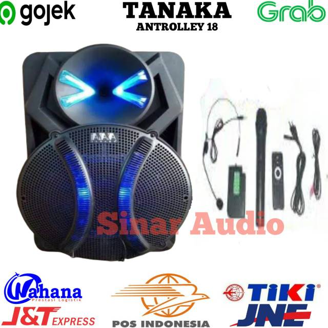 SPEAKER PORTABLE WIRELESS BLUETOOTH TANAKA ANTROLLEY 18 INCH
