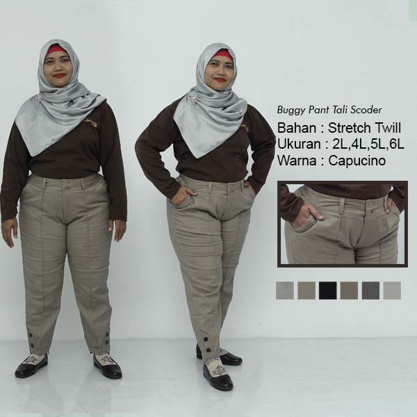 8 L - 6 L - 5 L -BAGGY PANTS Jumbo Hitam Navy Army Cream Moca Capucino Dark Grey / Celana Kerja Wanita Jumbo / Calana Kantor Big Size Wanita / Celana Karet Katun Kekinian / Celana Bahan Formal Jumbo Model Terbaru / Celana Seragam Wanita Modern