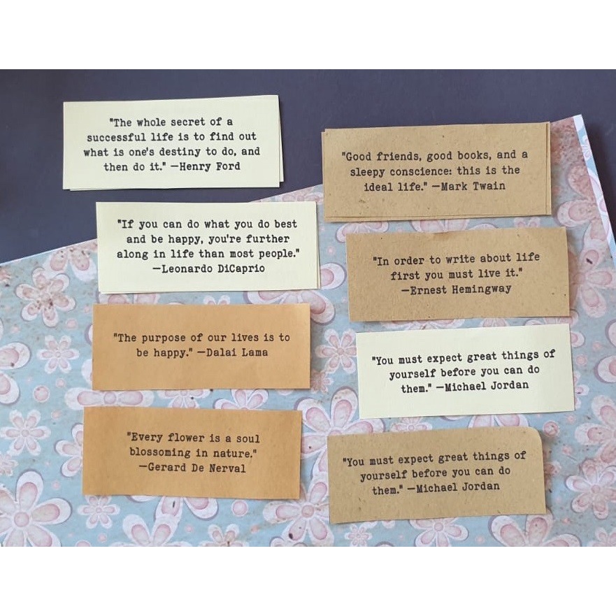 Vintage Quotes Paper for Journal Deco - Big Writers Series (10pcs)