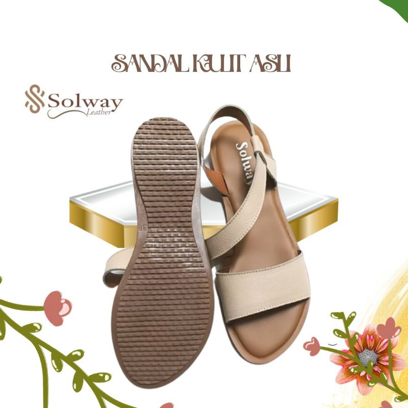 sandal sepatu kulit wanita anti licin.slop flat 001